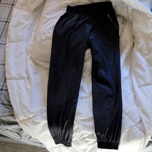 ADAY Hail Yes Joggers - Wet Look with Gunmetal Zippers - XS